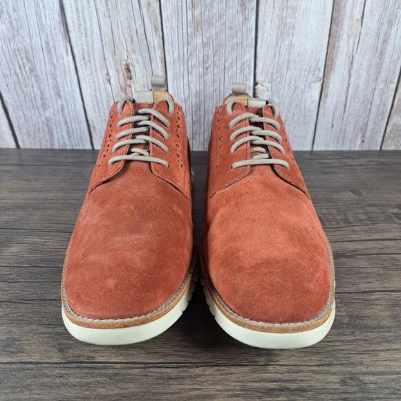 Cole Haan ZeroGrand Plain Oxford Sneakers Red Orange Suede Shoes Mens 9.5 M main image 9